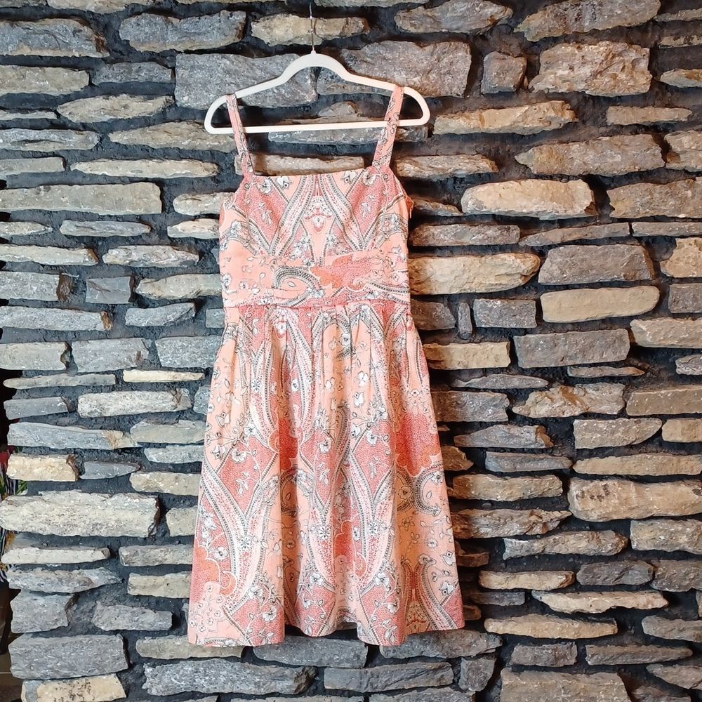 Women's Ann Taylor peach sleeveless midi dress sz 6